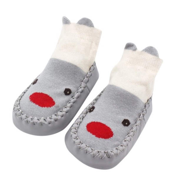 Chaussons en coton pour enfants A17 gris 0-6 mois