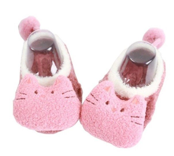 Chaussons pour enfants avec des animaux rose 6-9 mois