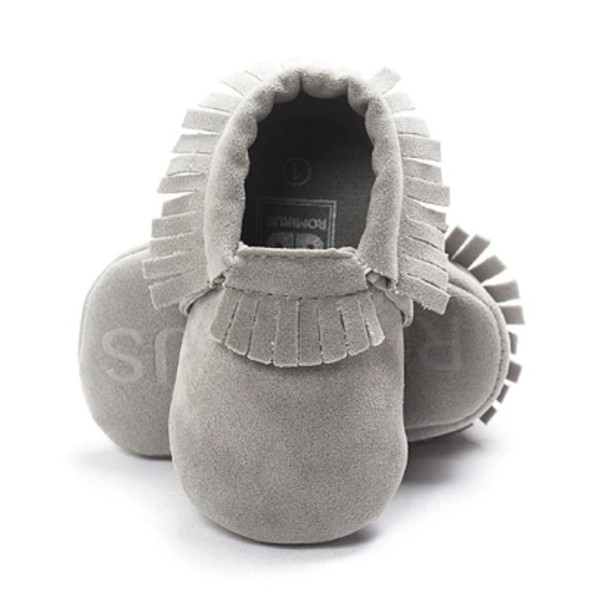 Chaussons pour enfants avec franges gris 6-12 mois
