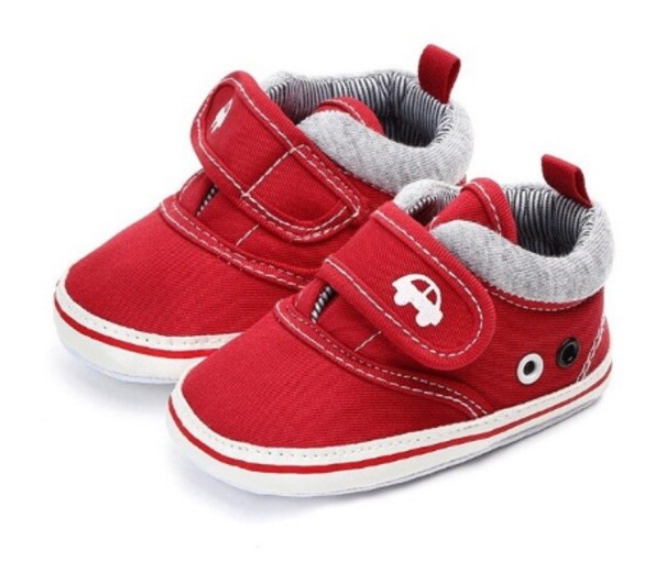 Chaussons pour garçons avec voiture rouge 0-6 mois