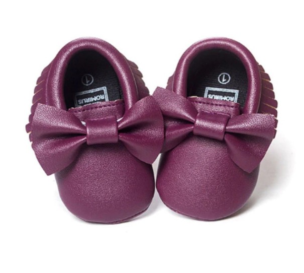 Chaussons scintillants pour filles violet 0-6 mois