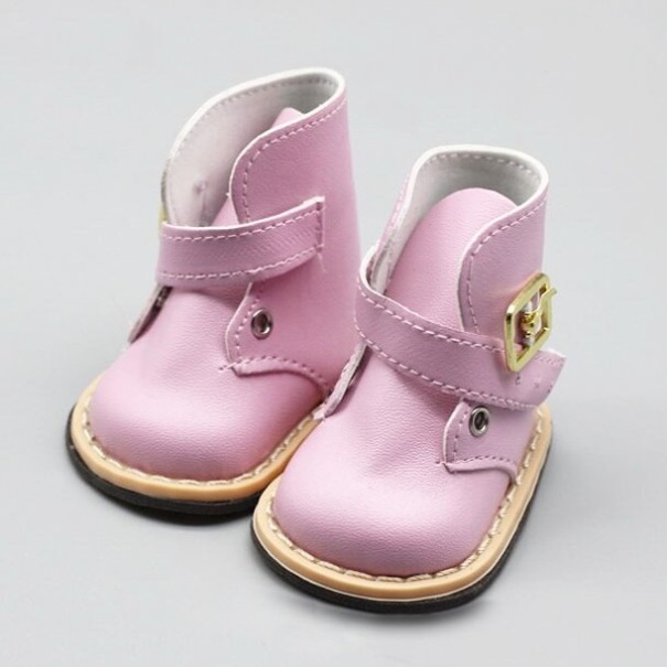 Chaussures avec sangle pour poupée rose