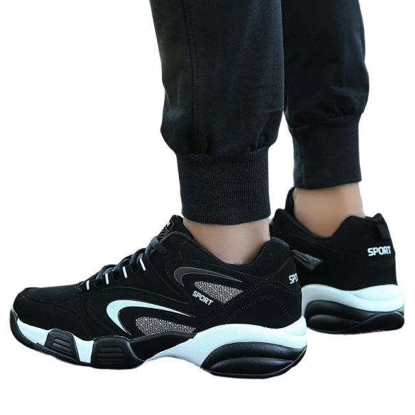 Chaussures de sport pour hommes et garçons Chaussures de sport avec semelle antidérapante Baskets pour hommes de sport Respirantes noir-blanc 38