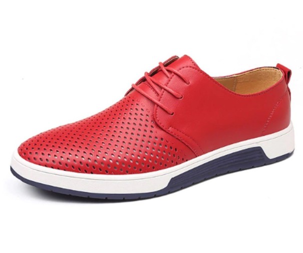 Chaussures de ville respirantes pour hommes J2176 rouge 42