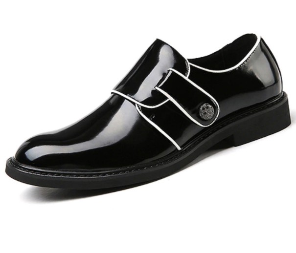 Chaussures derby vernies pour hommes - Noires 38