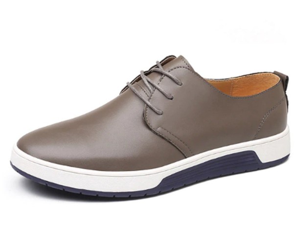 Chaussures en cuir pour hommes J2174 gris 38