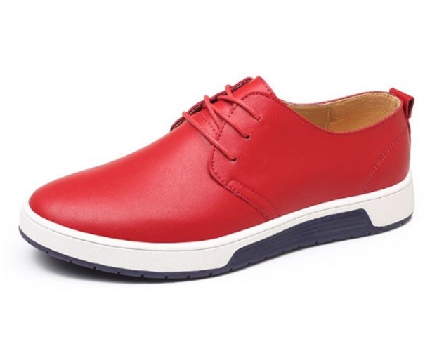Chaussures en cuir pour hommes J21744 rouge 40