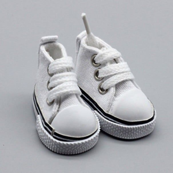 Chaussures en toile pour poupée blanc