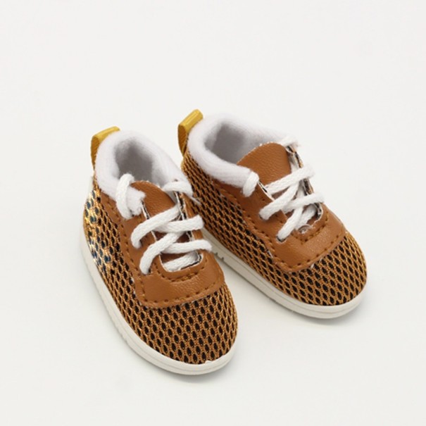 Chaussures pour poupée à lacets marron