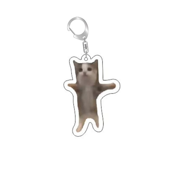 Chaveiro 55 mm Resina Gato meme Engraçado Pendente para chaves mochila mala Adorno para chaves Presente original para amantes de gatos 1