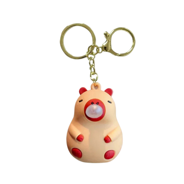 Chaveiro 6 cm Capivara Antistress de Plástico Pendurado para Chaves Motivo Animal para Mochila Bolsa 1
