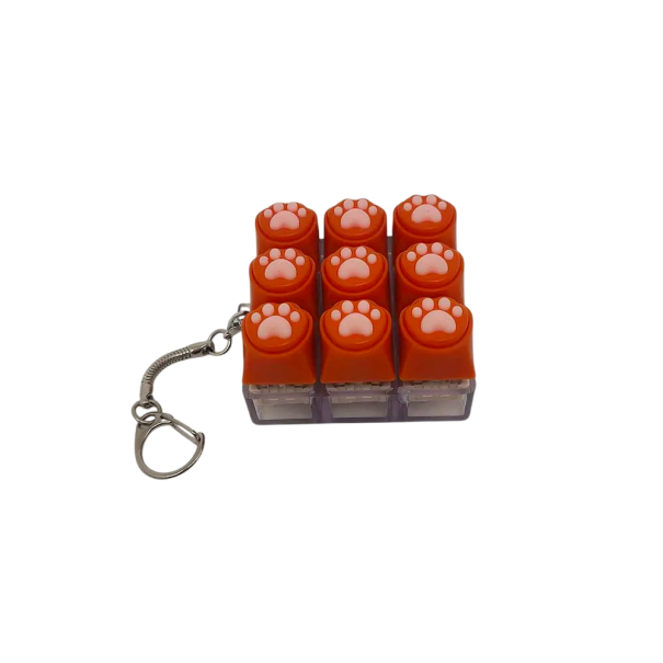 Chaveiro com nove patas de gato em silicone macio Brinquedo antistress Pendente para chaveiro mochila ou escritório vermelho