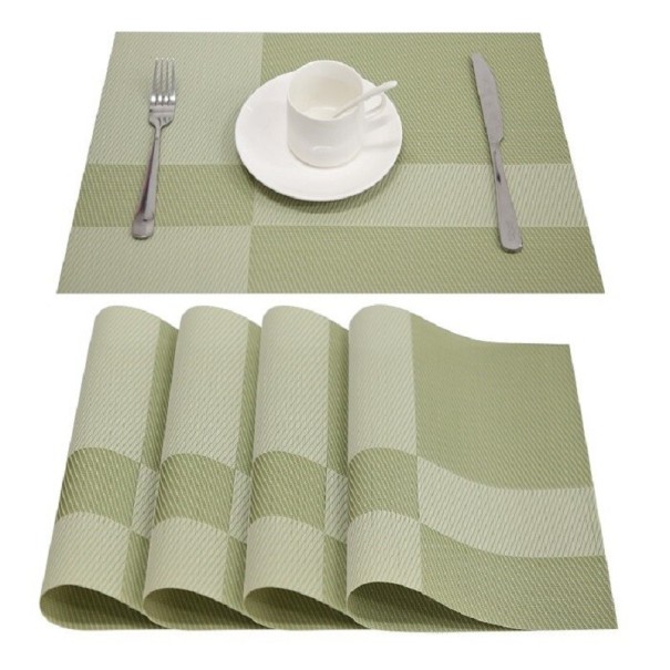Checked Placemats 4 pcs dark green