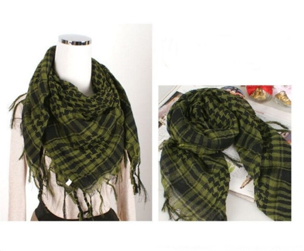 Checked Scarf Palestine army green