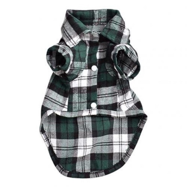 Checked Shirt for Dogs dark green L