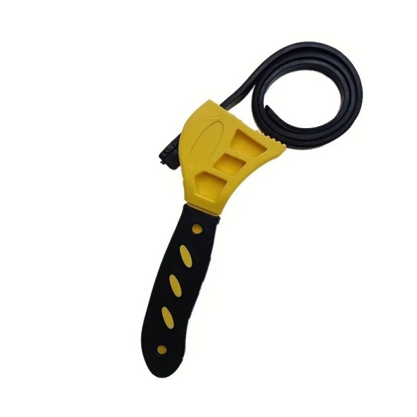 Cheie ajustabilă cu bandă pentru filtru de ulei 15,5 x 10,3 x 1,2 cm Cheie manuală pentru filtre, capacuri și închideri pentru service auto galben