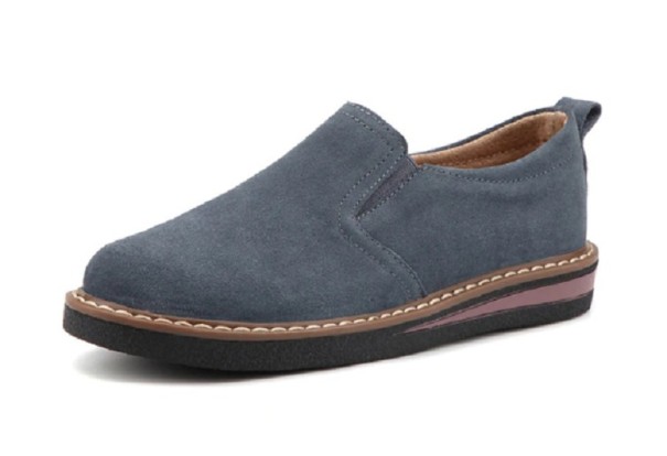 Chelsea-Wildleder-Loafer für Damen J1763 grau-blau 40