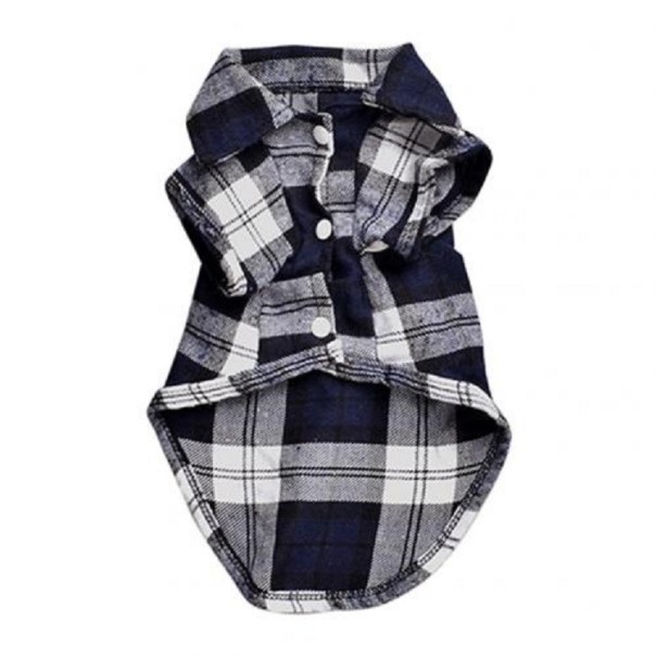 Chemise à carreaux pour chiens bleu foncé XS