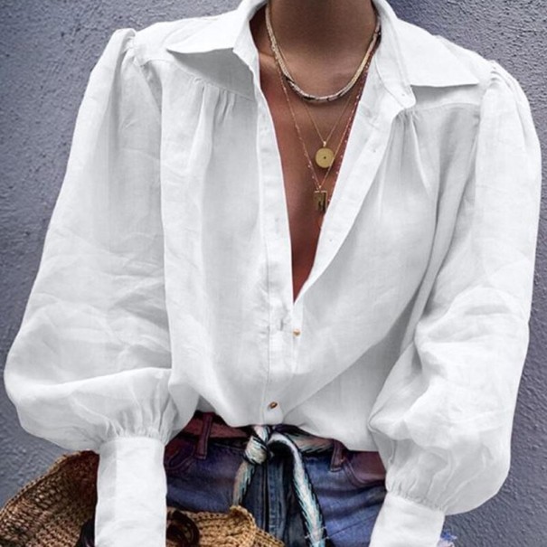 Chemise ample pour femmes A823 blanc XL