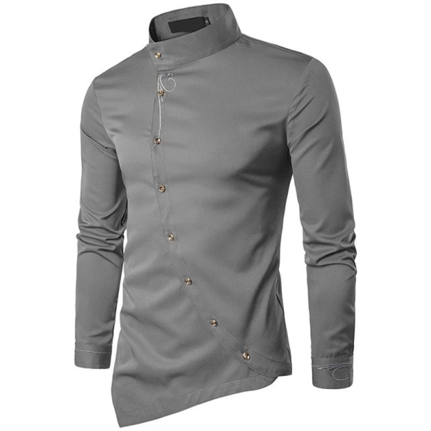 Chemise asymétrique pour homme gris L