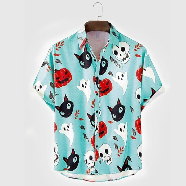 Chemise Halloween turquoise M