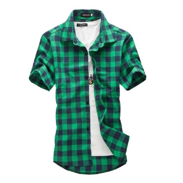 Chemise pour homme à manches courtes F418 vert M