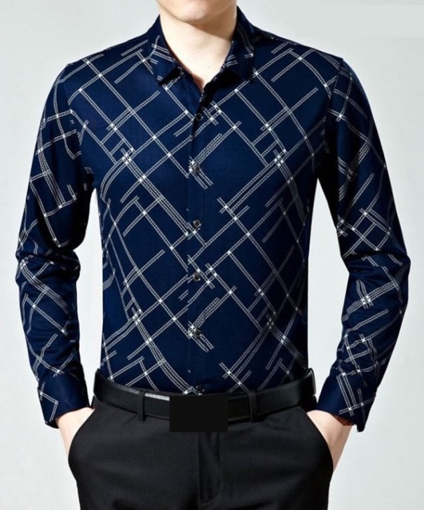 Chemise pour homme avec motif J2064 beige XS