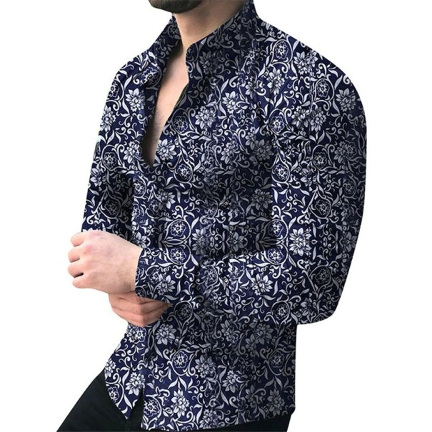 Chemise pour homme F437 bleu foncé XS