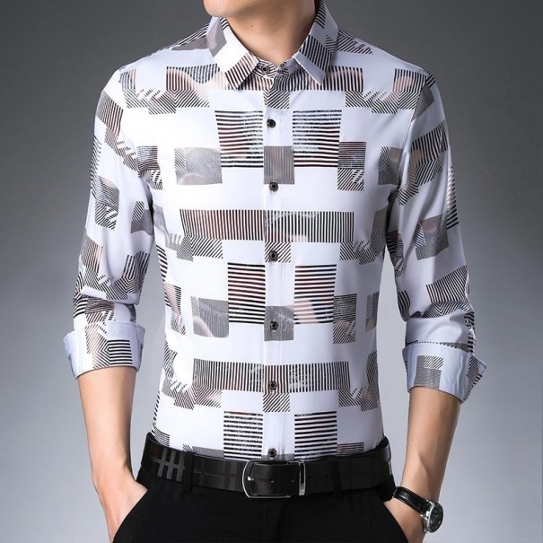 Chemise pour homme F459 blanc S