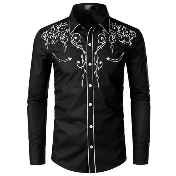 Chemise pour homme F468 noir M 1