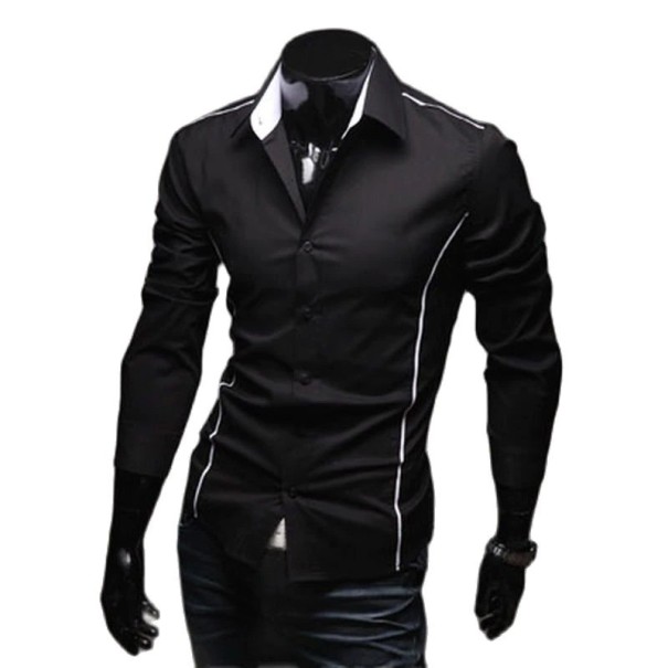 Chemise pour homme F477 noir S