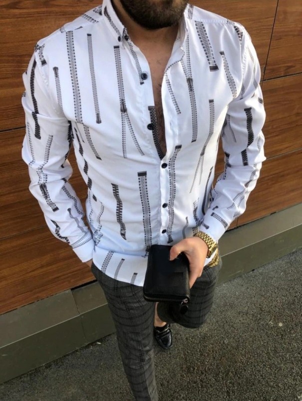 Chemise pour homme F488 blanc XL