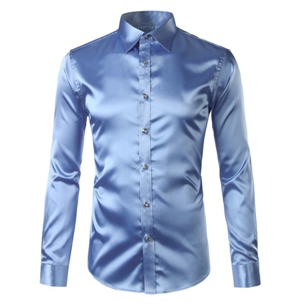 Chemise pour homme F516 bleu clair XS
