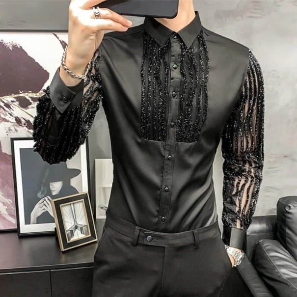 Chemise pour homme F581 noir XS
