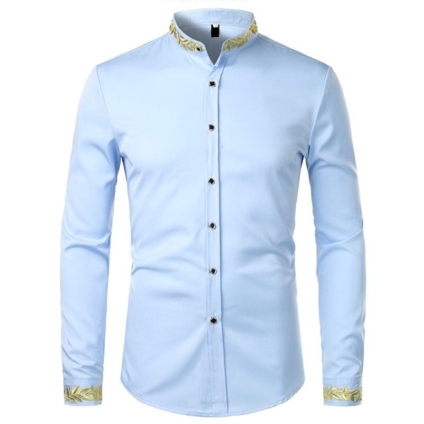Chemise pour homme F597 bleu clair XL