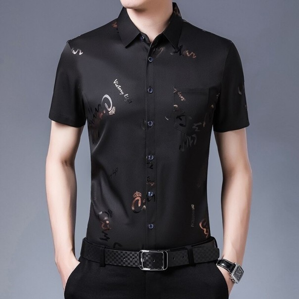 Chemise pour homme F683 noir S