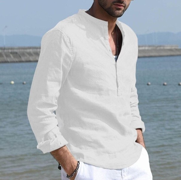 Chemise pour homme F689 blanc S