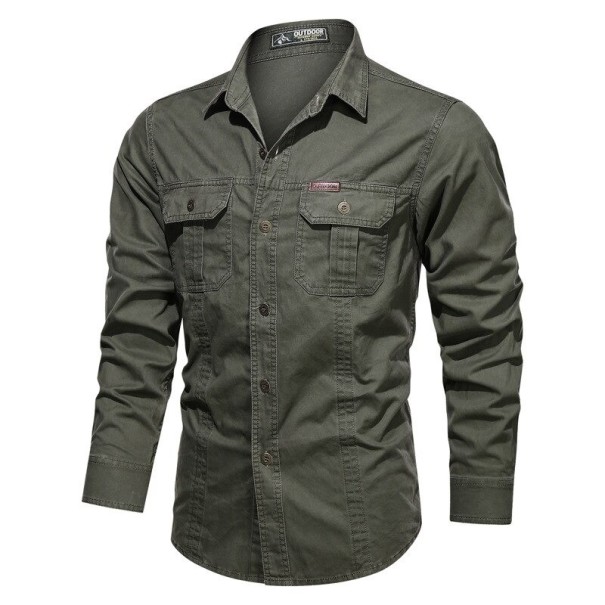 Chemise pour homme F696 vert armée XL