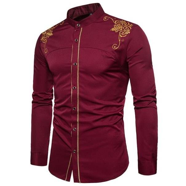 Chemise pour homme F786 bordeaux S
