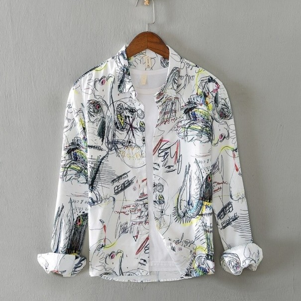 Chemise pour homme F854 blanc S