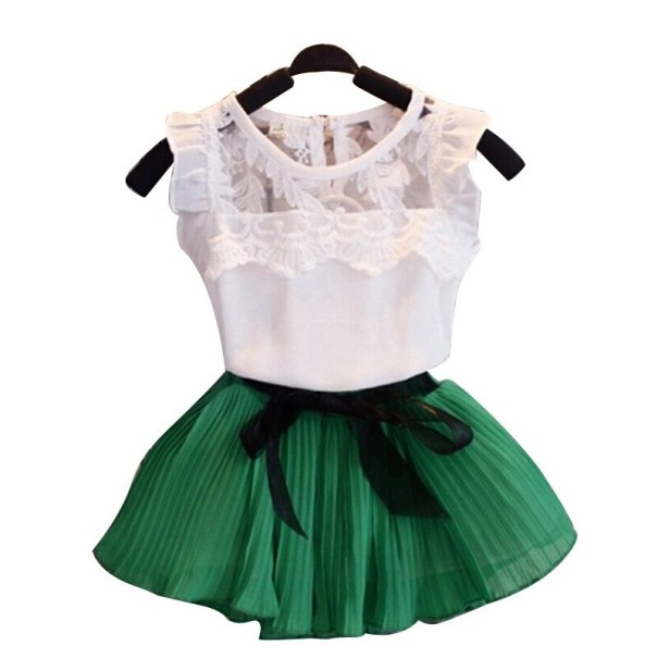 Chemisier et jupe pour filles L1244 10