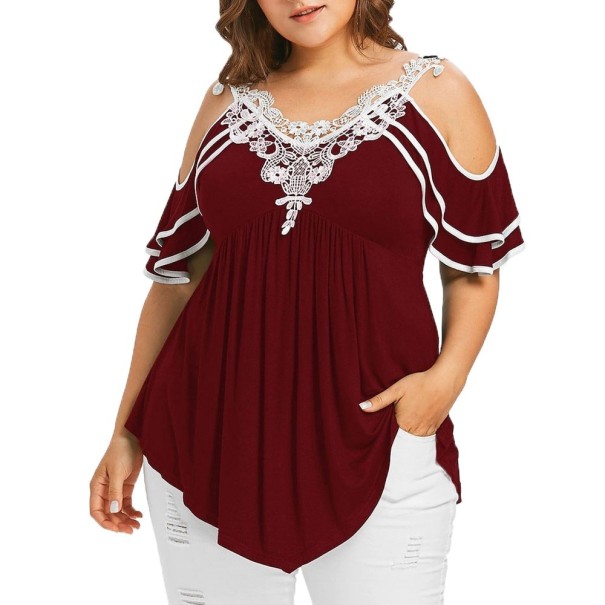 Chemisier Femme en Grandes Tailles bordeaux 3XL