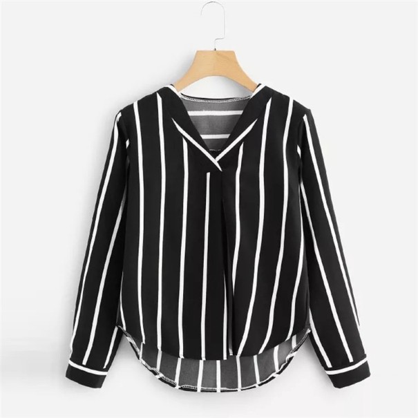 Chemisier rayé pour femme noir S