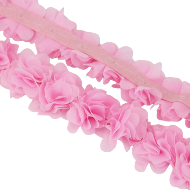 Chiffon Kantenstof 1 m Lichte chiffon decoratieve kant voor het naaien van kledingdecoraties bruiloftdecoraties lichtroze