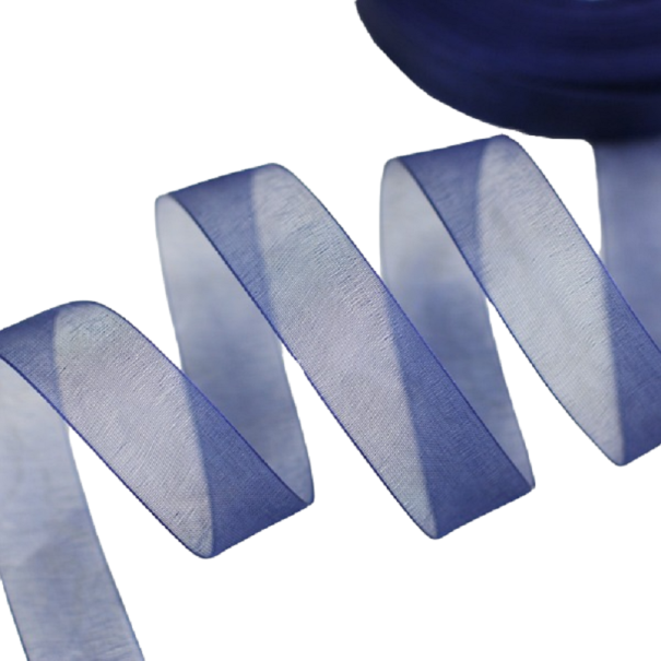 Chiffon lint 12 mm/46 m donkerblauw