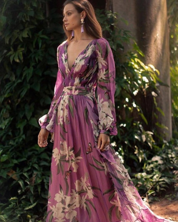 Chiffon maxikjole L