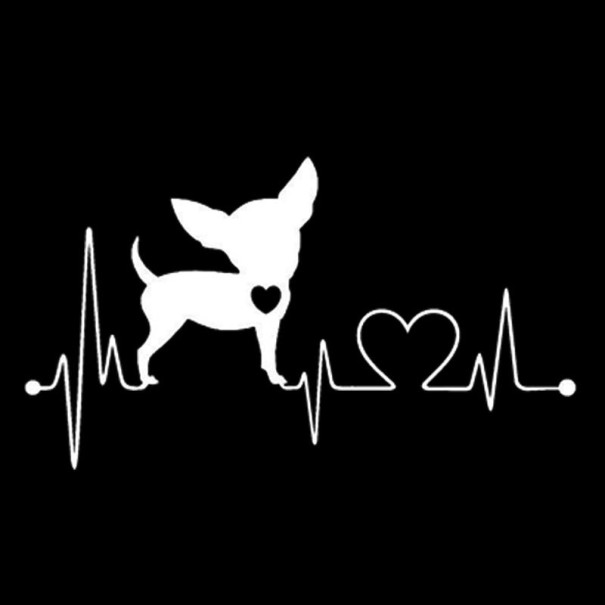 Chihuahua auto sticker zilver