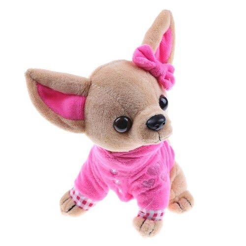 Chihuahua en peluche rose foncé