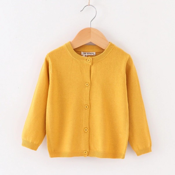 Children's Button-Up Sweater L592 dark yellow 18-24 months