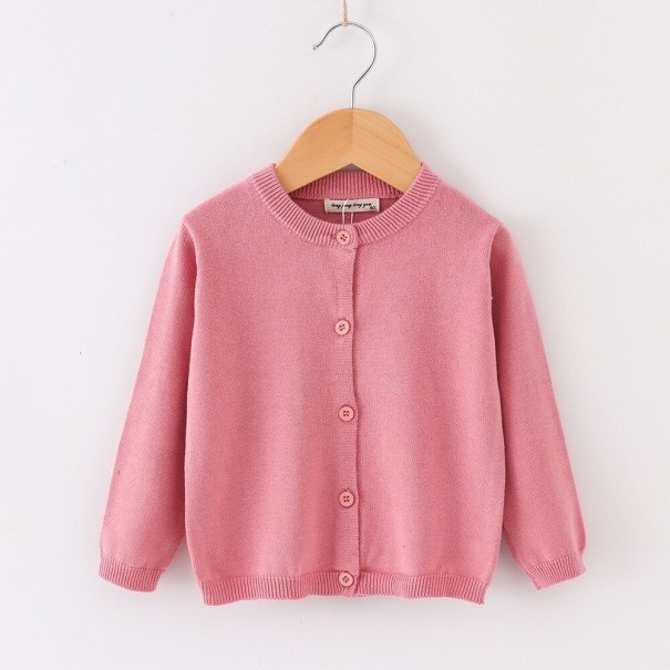 Children's Button-Up Sweater L592 old rose 12-18 months